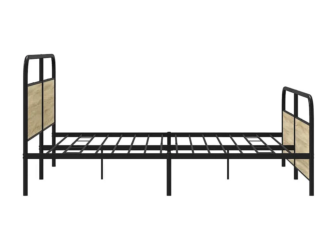 Estructura de cama sin colchón metal roble Sonoma 200x200 cm