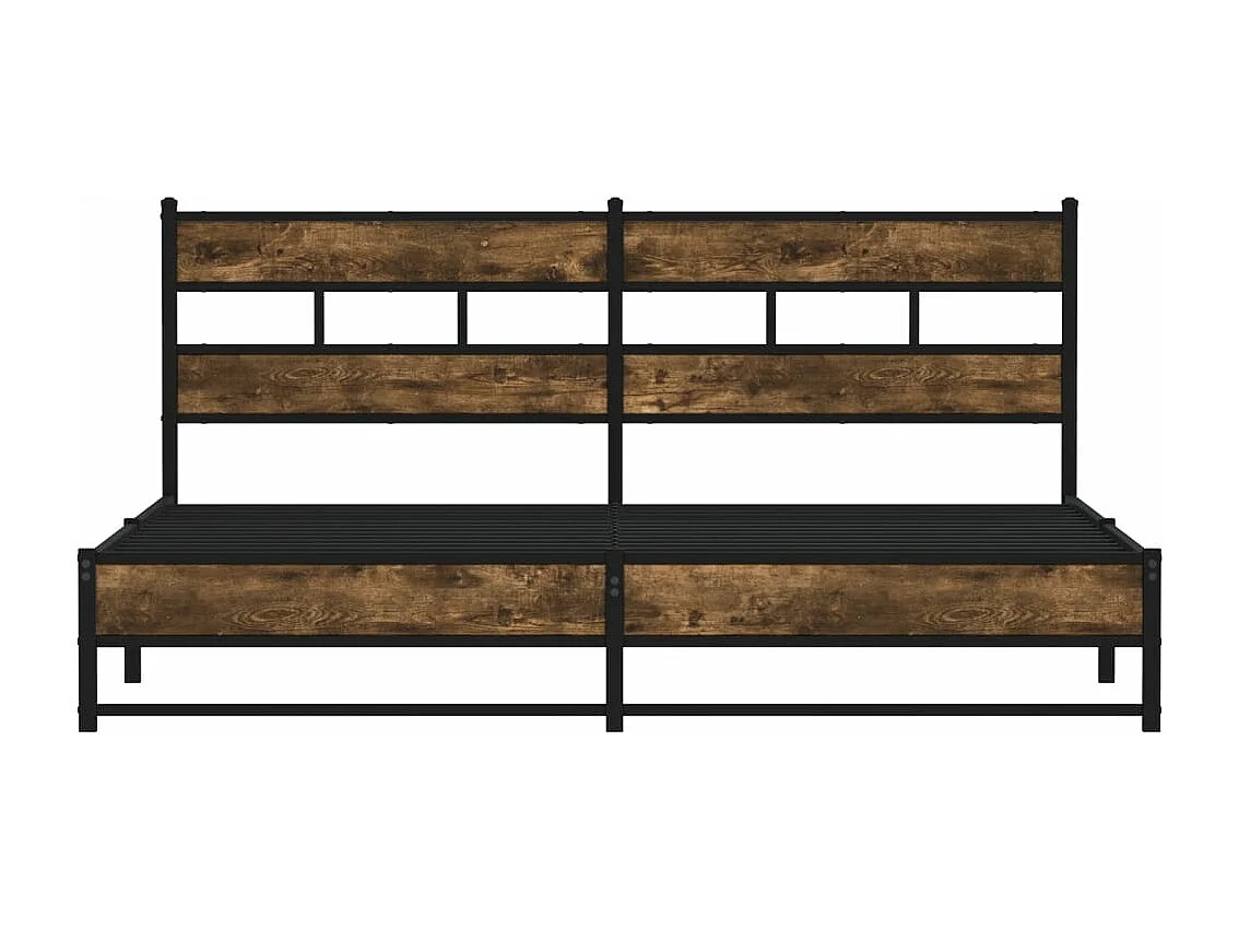 Cadre de lit en métal sans matelas chêne fumé 180x200 cm