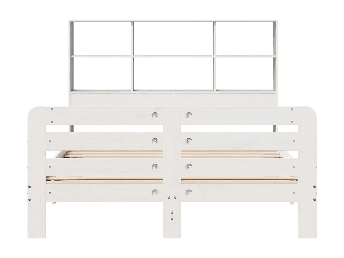 Estructura de cama sin colchón madera de pino blanca 140x190 cm