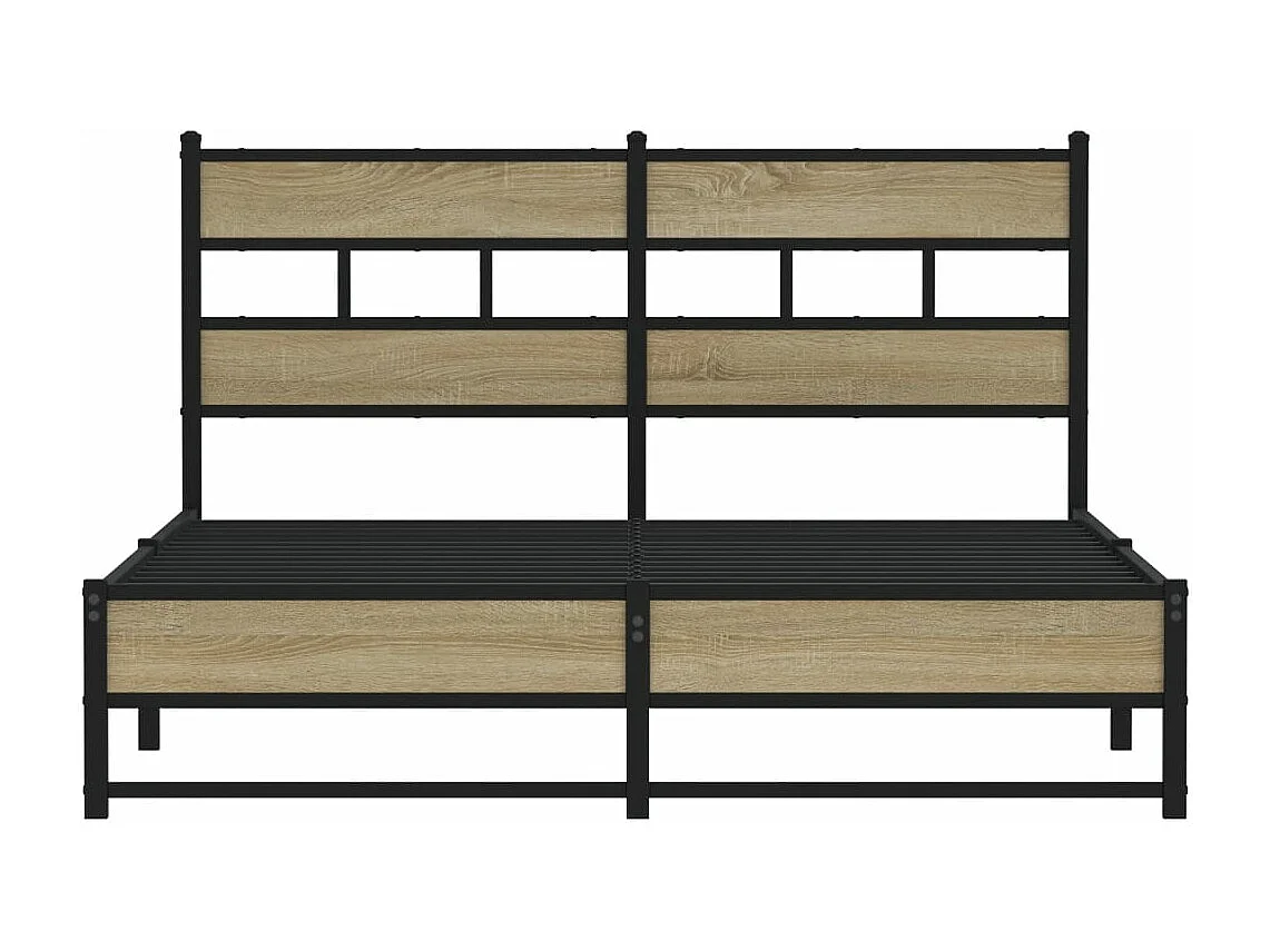 Estructura de cama sin colchón metal roble Sonoma 140x200 cm
