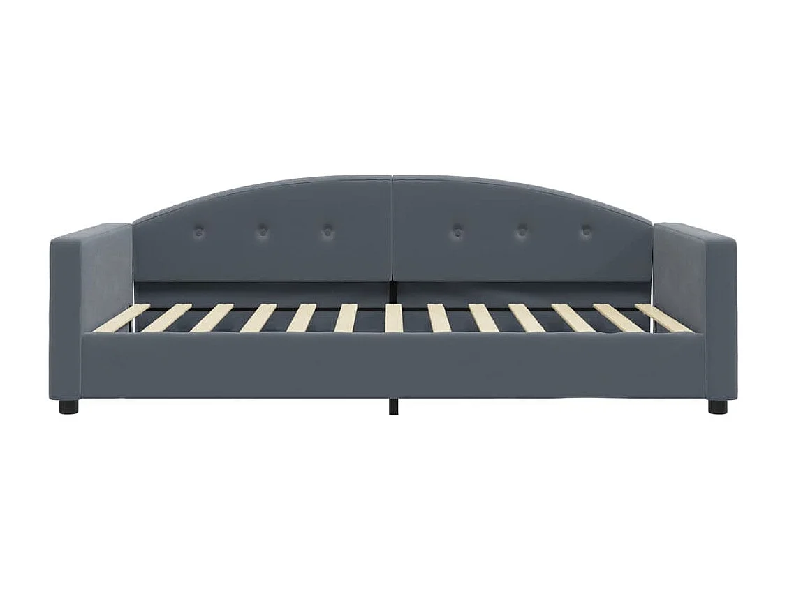Lit de jour avec matelas gris foncé 100x200 cm velours