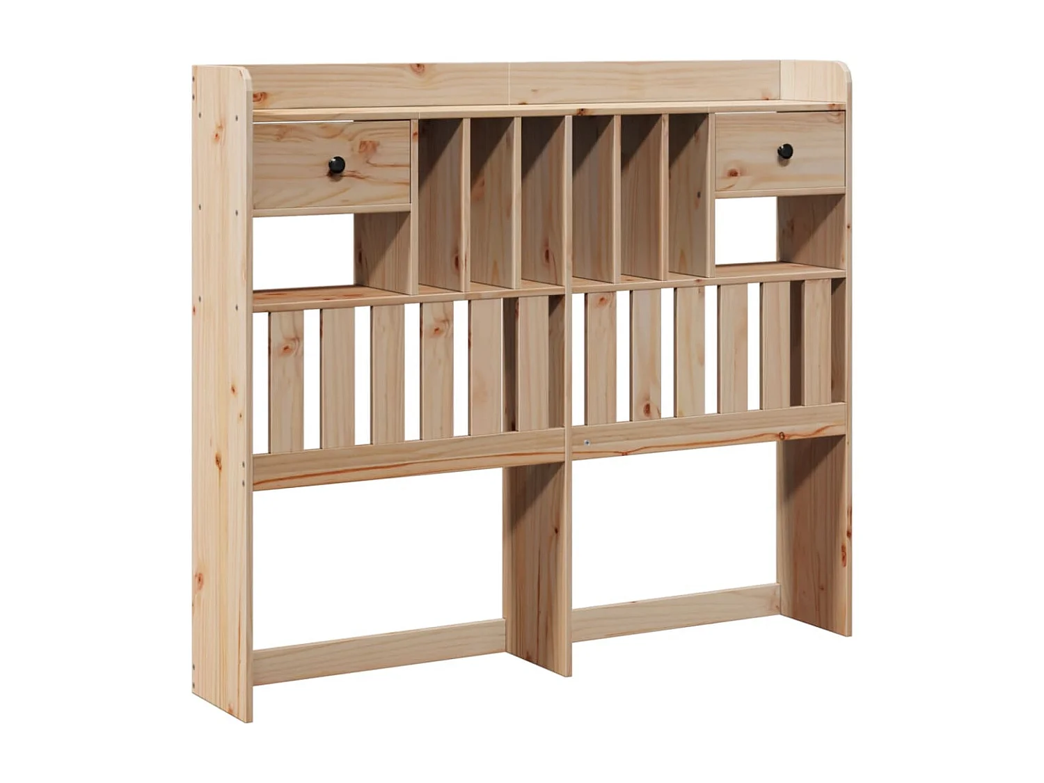 Lit bibliothèque sans matelas 160x200 cm bois massif de pin