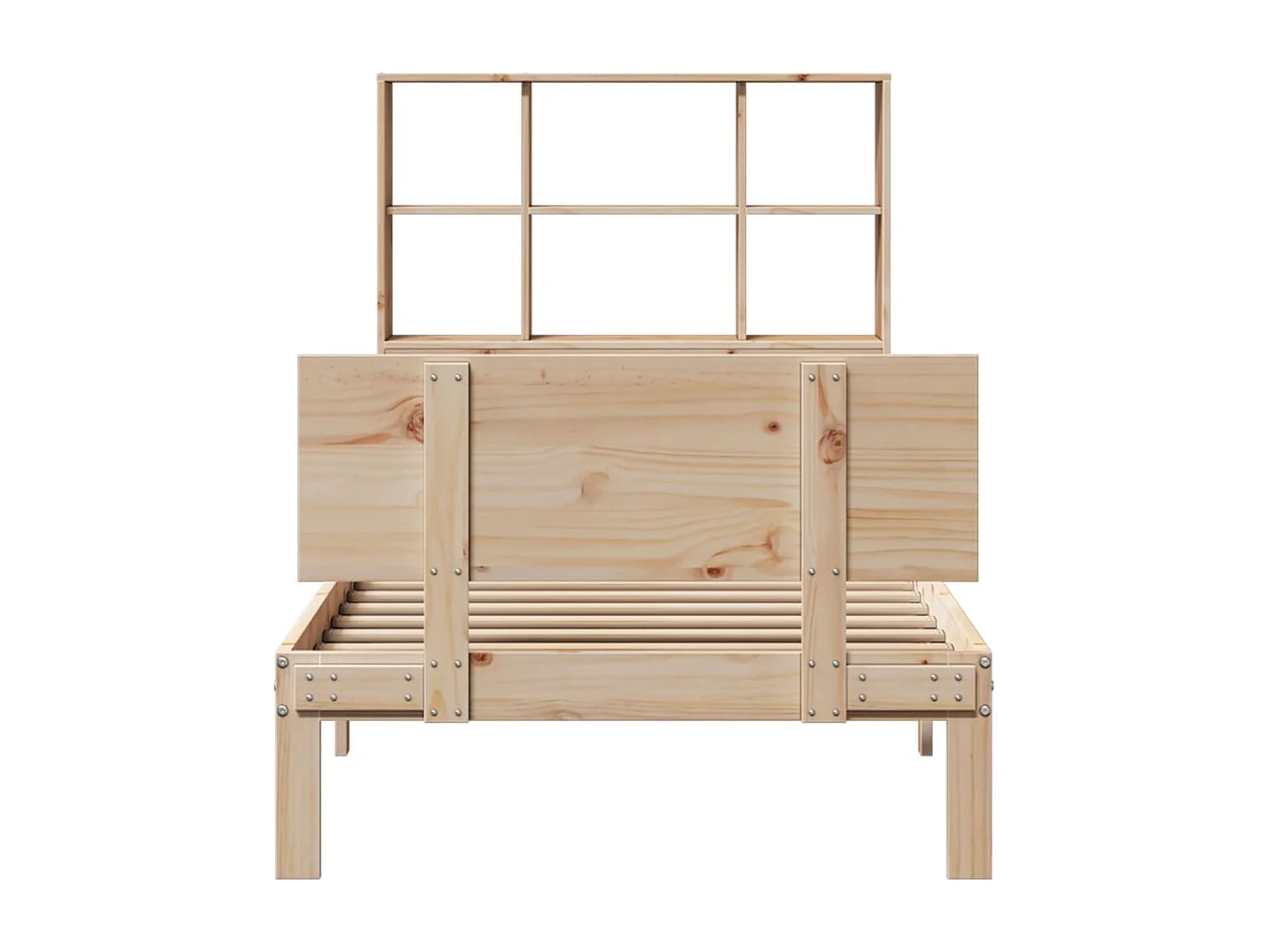 Lit bibliothèque sans matelas 90x200 cm bois de pin massif