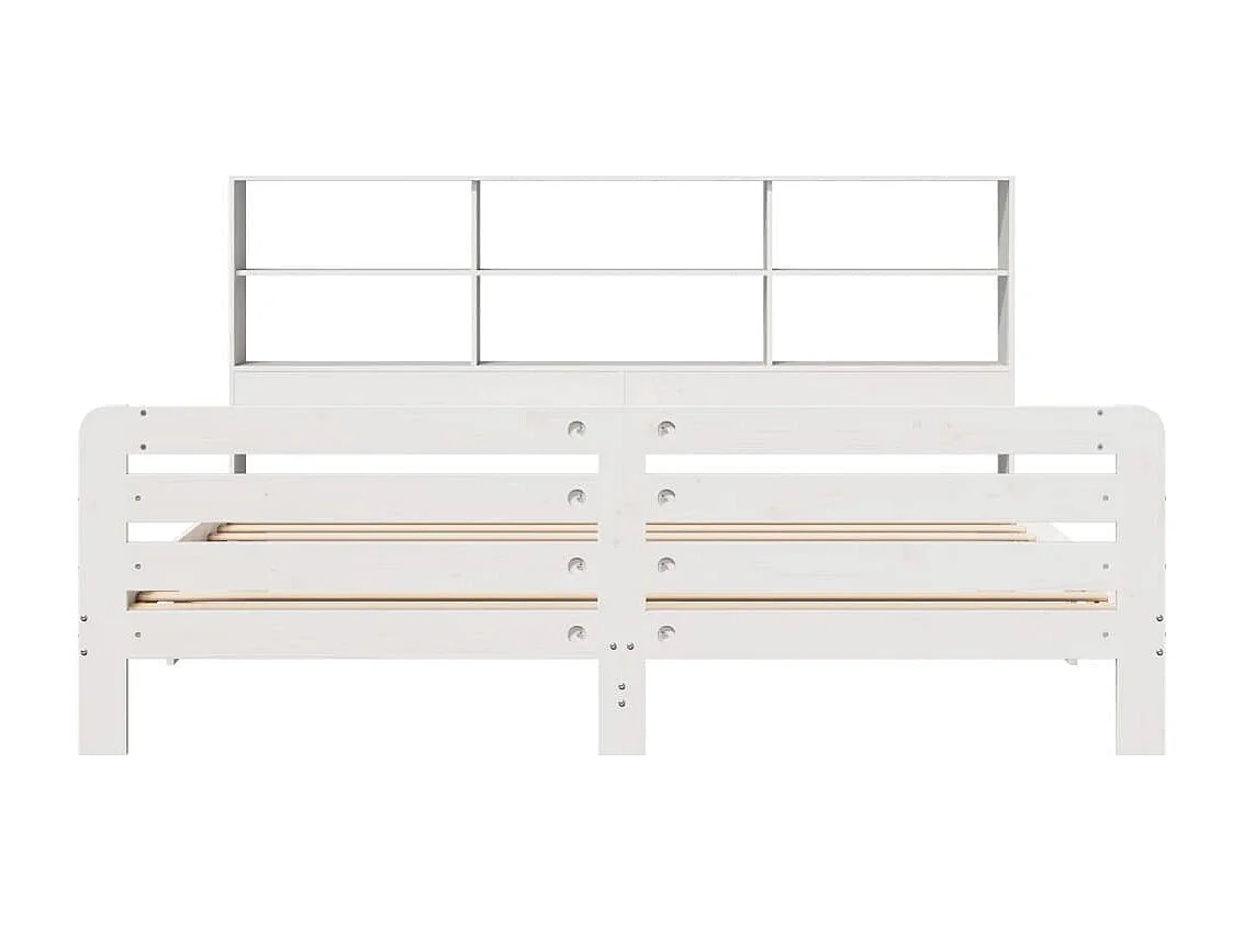 Cadre de lit sans matelas blanc 200x200 cm bois massif de pin