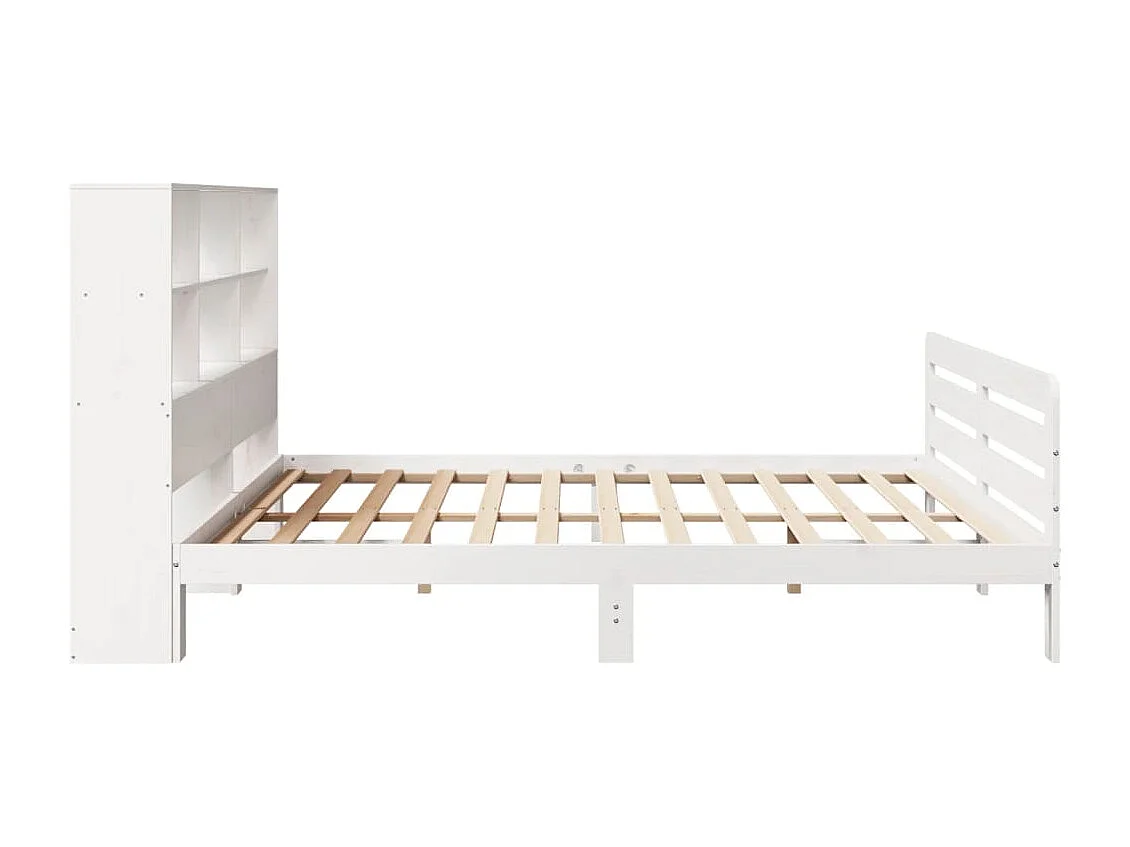 Cadre de lit sans matelas blanc 200x200 cm bois massif de pin