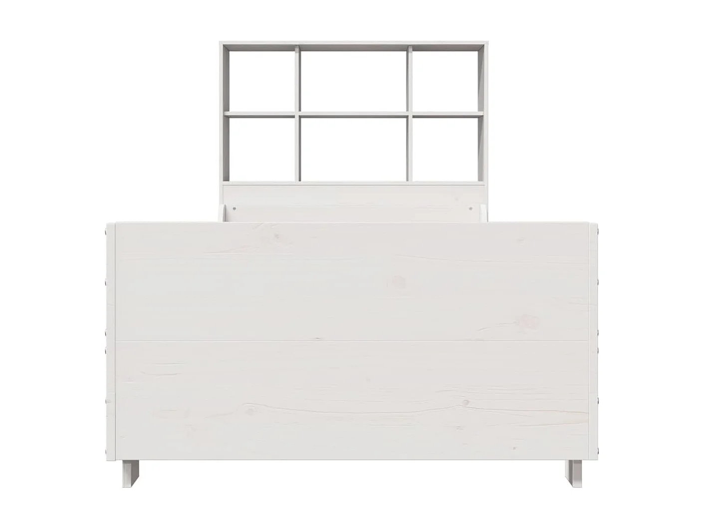 Cama con estantería sin colchón madera maciza blanca 90x200 cm