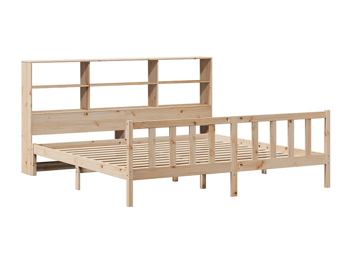 Cama com estante sem colchão 180x200 cm pinho maciço