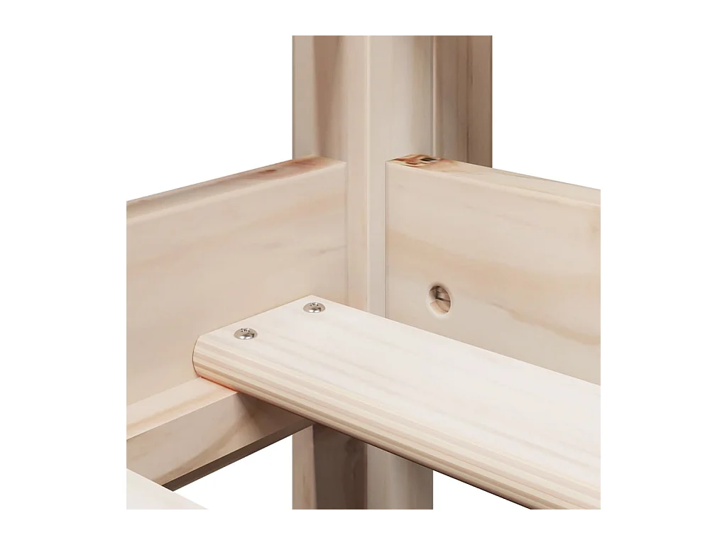 Cama alta com telhado 90x190 cm pinho maciço castanho-mel