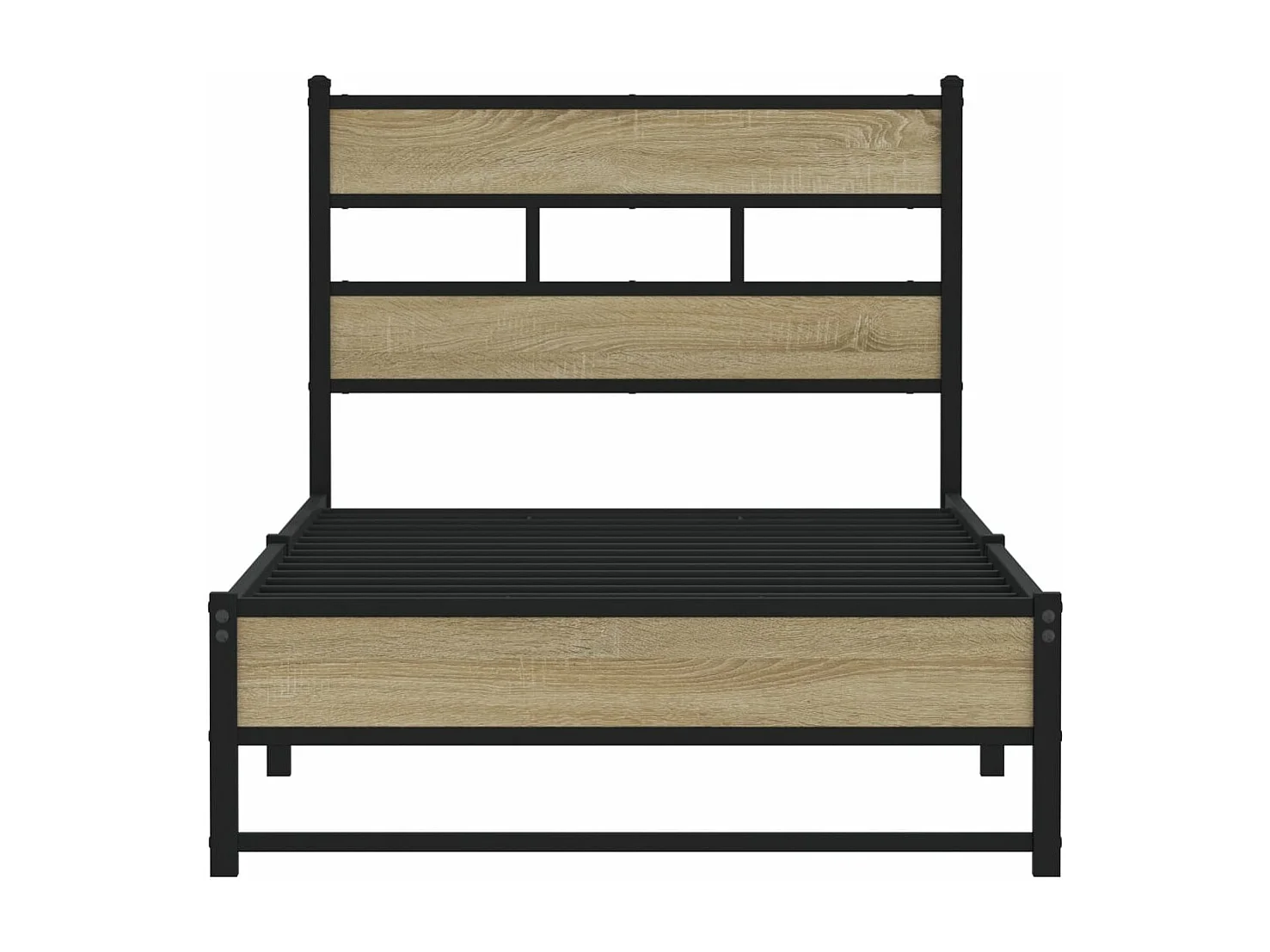 Estructura de cama sin colchón metal roble Sonoma 100x200 cm