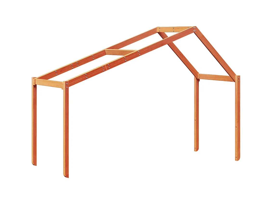 Lit haut avec toit cire marron 80x200 cm bois de pin massif