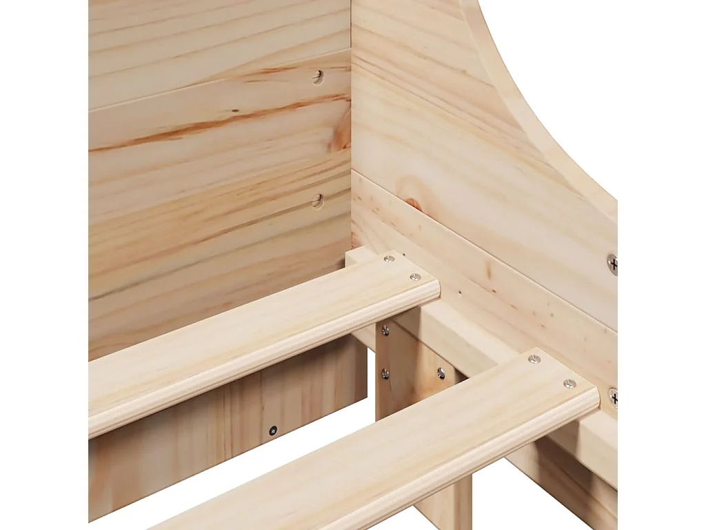 Cama con estantería sin colchón madera maciza 140x200 cm