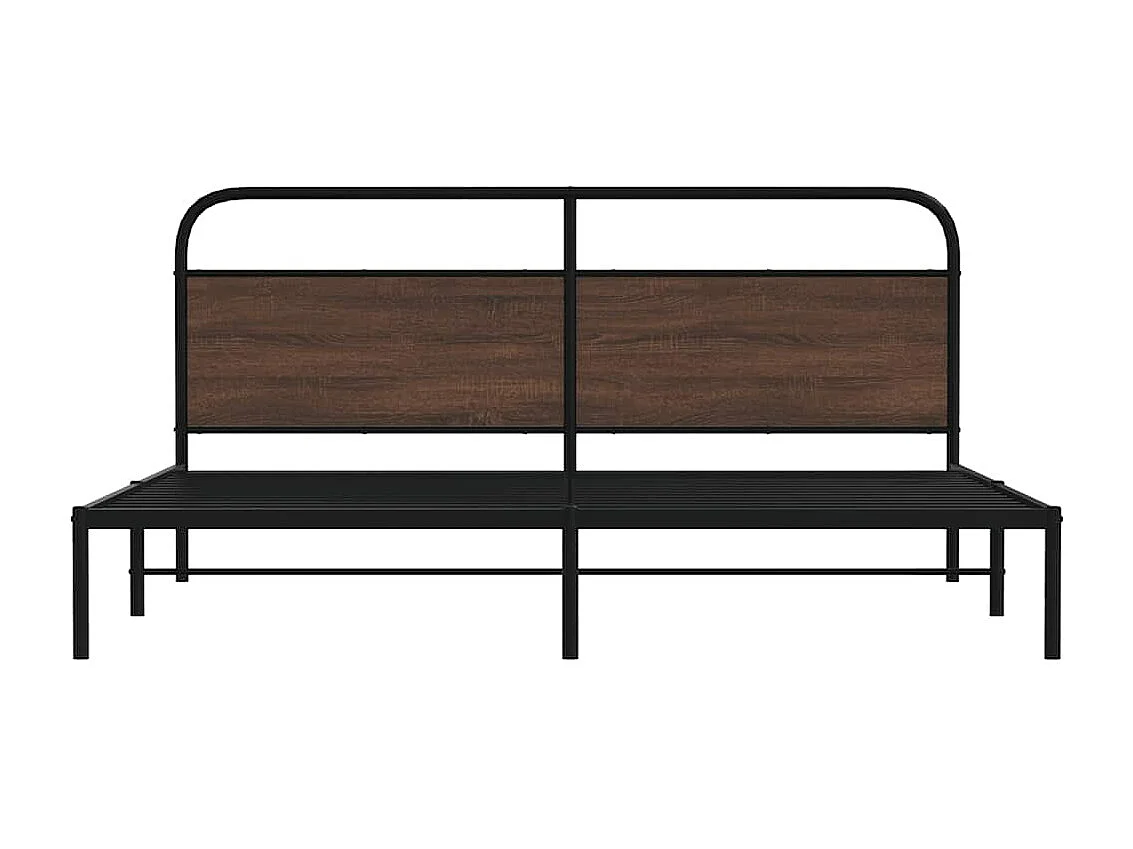 Cadre de lit en métal sans matelas chêne marron 193x203 cm