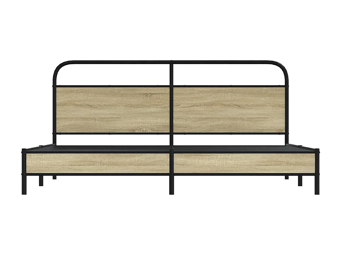 Estructura de cama sin colchón metal roble Sonoma 183x213 cm