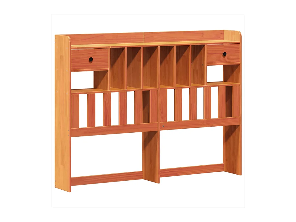 Cama sin colchón madera maciza de pino marrón cera 160x200 cm