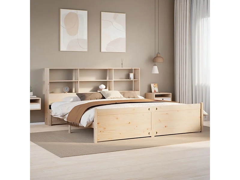 Cama com estante sem colchão 180x200 cm pinho maciço