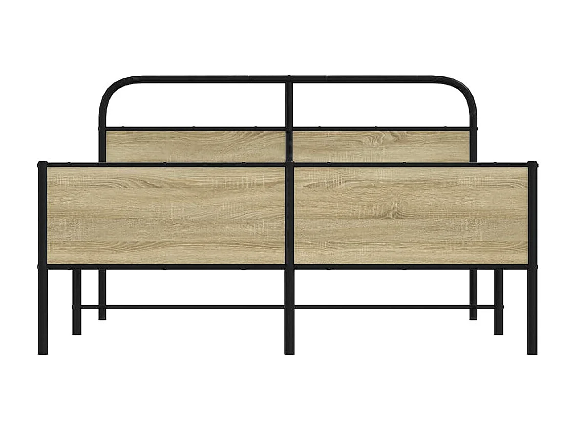 Estructura de cama sin colchón metal roble Sonoma 150x200 cm
