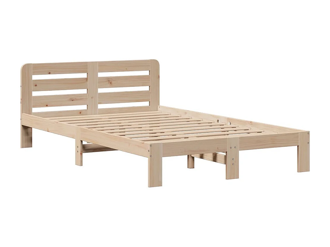 Lit bibliothèque sans matelas 135x190 cm bois de pin massif