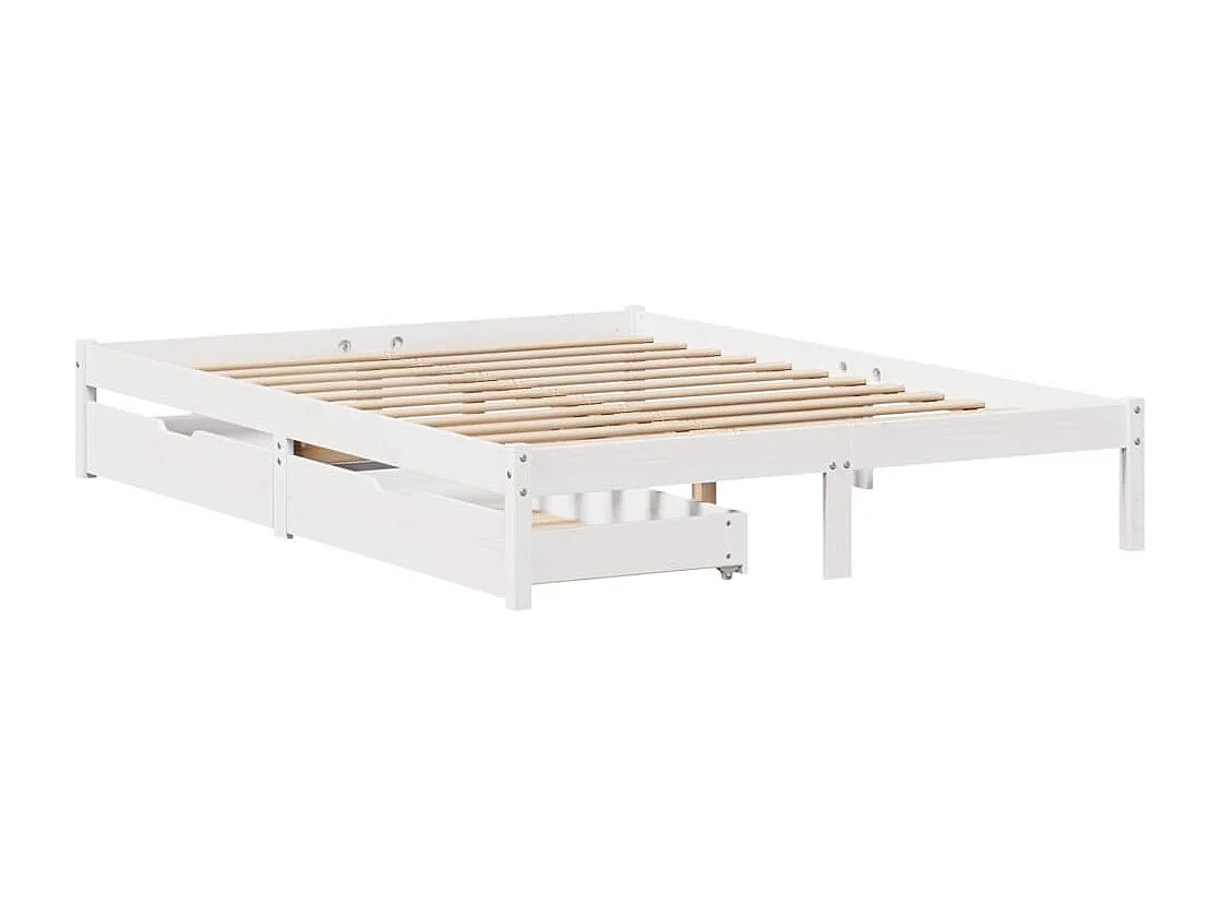 Estructura de cama sin colchón madera de pino blanco 135x190 cm