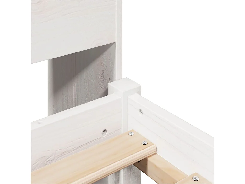 Cama con estantería sin colchón madera maciza blanca 100x200 cm