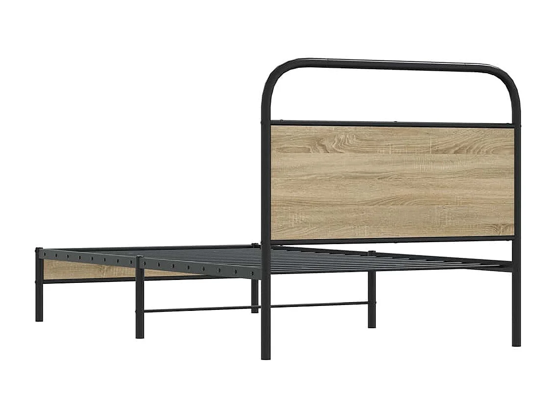 Estructura de cama sin colchón 90x200 cm madera roble ahumado