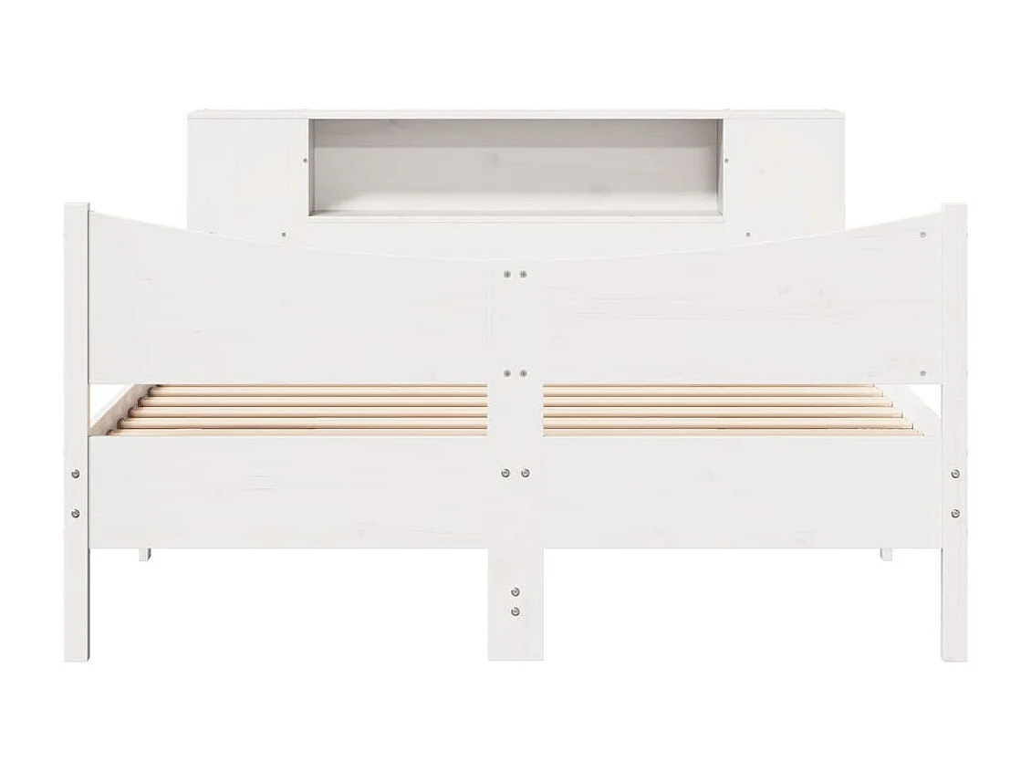 Cama sem colchão 150x200 cm madeira de pinho maciça branco