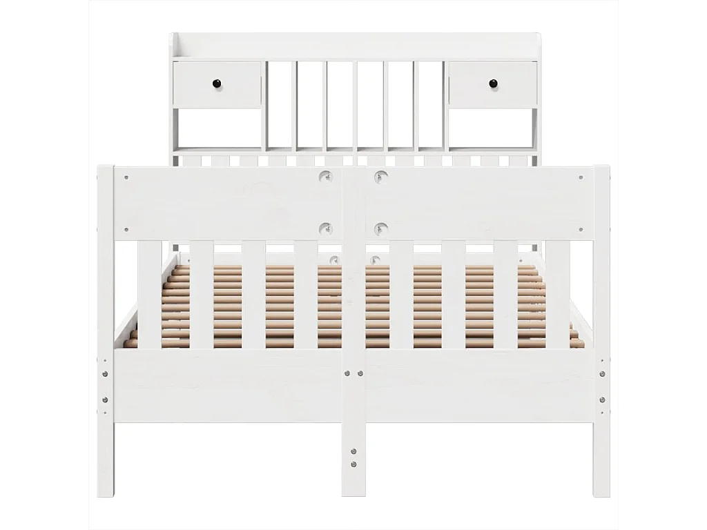 Cama sem colchão 135x190 cm madeira de pinho maciça branco