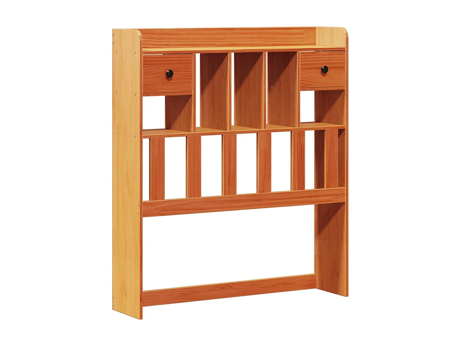 Lit bibliothèque sans matelas cire marron 100x200 cm pin massif