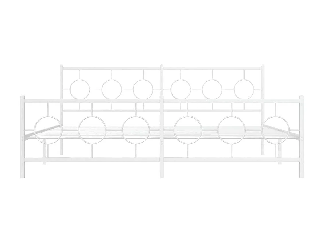 Estrutura de cama com cabeceira e pés 193x203 cm metal branco