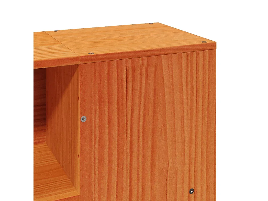 Cama sem colchão 120x190 cm madeira pinho maciça castanho-mel