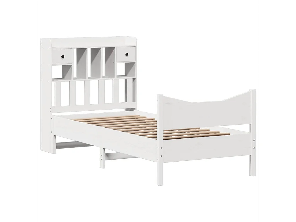 Estructura de cama sin colchón madera de pino blanca 90x200 cm
