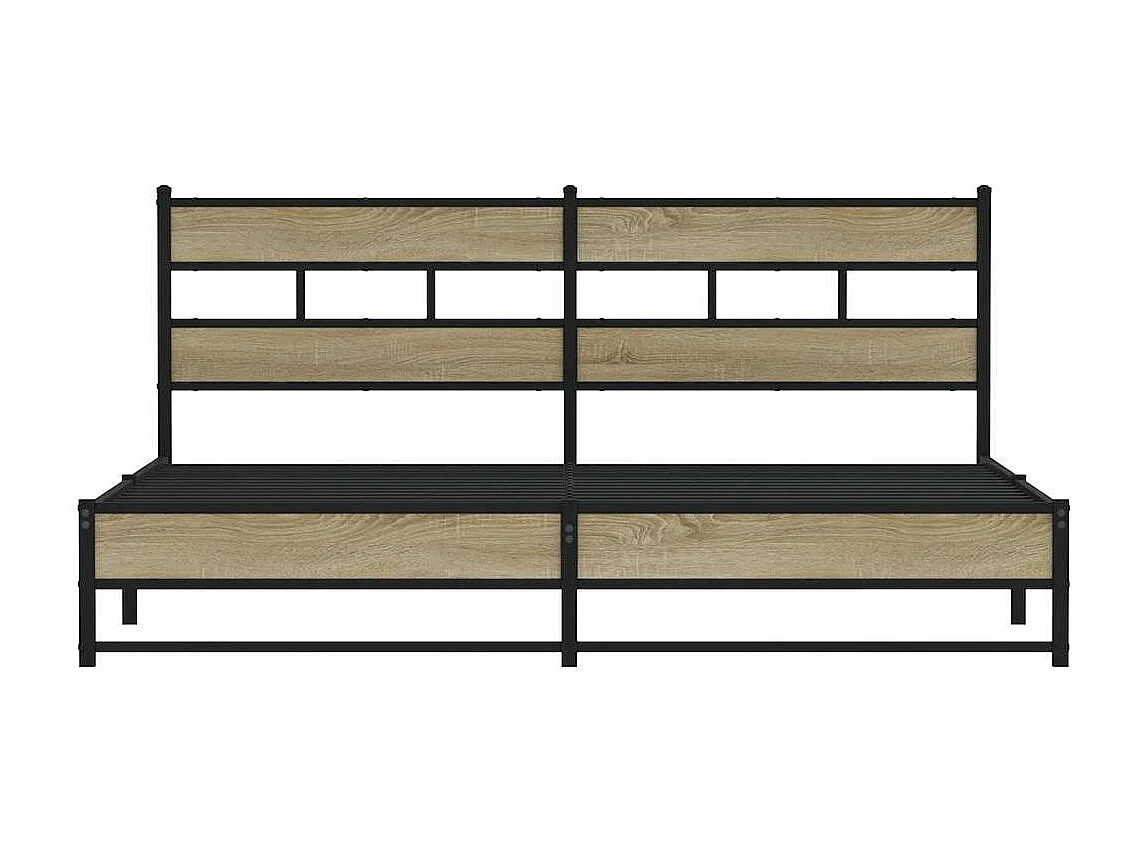 Cadre de lit en métal sans matelas chêne sonoma 193x203 cm