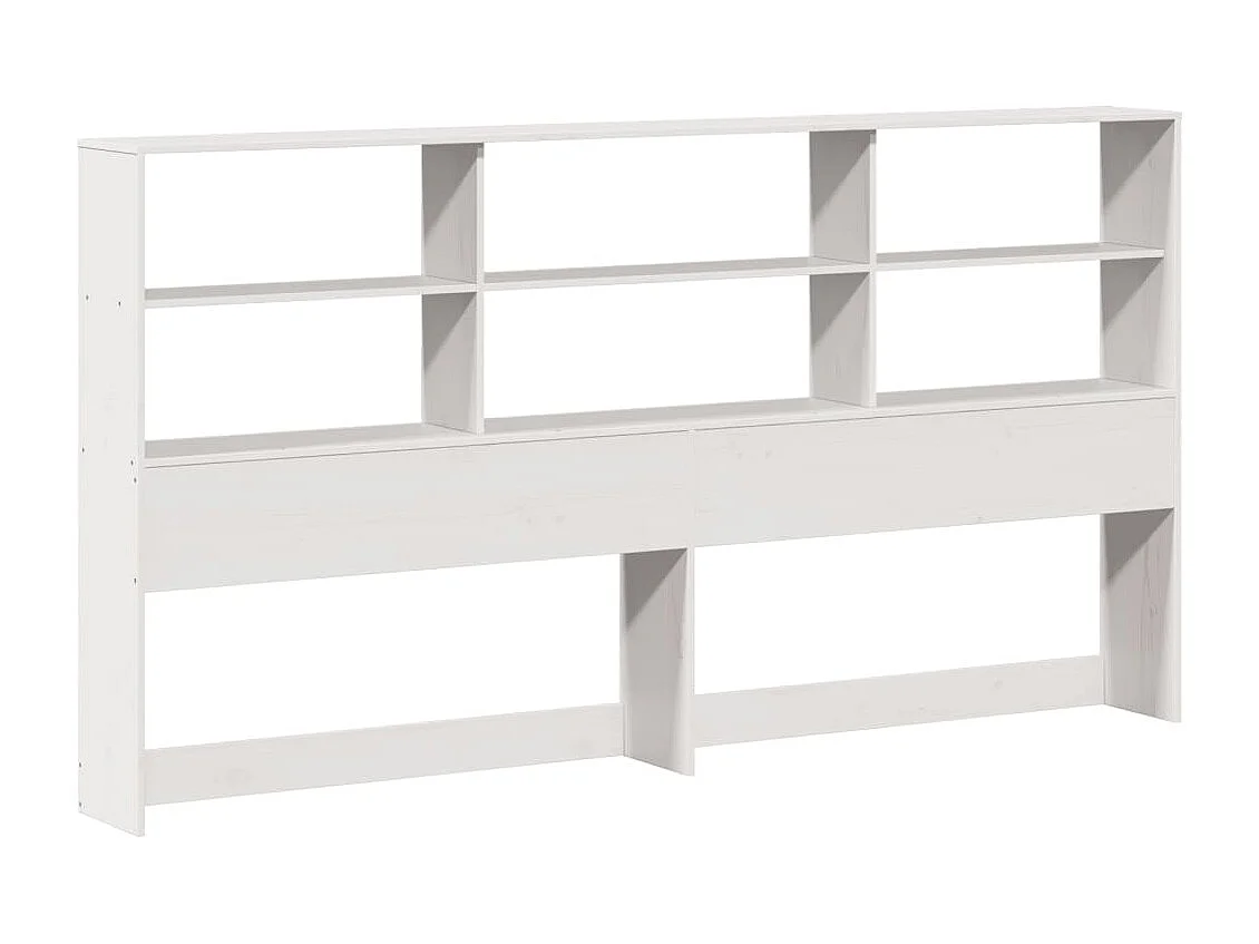 Cama com estante sem colchão 180x200 cm pinho maciço branco