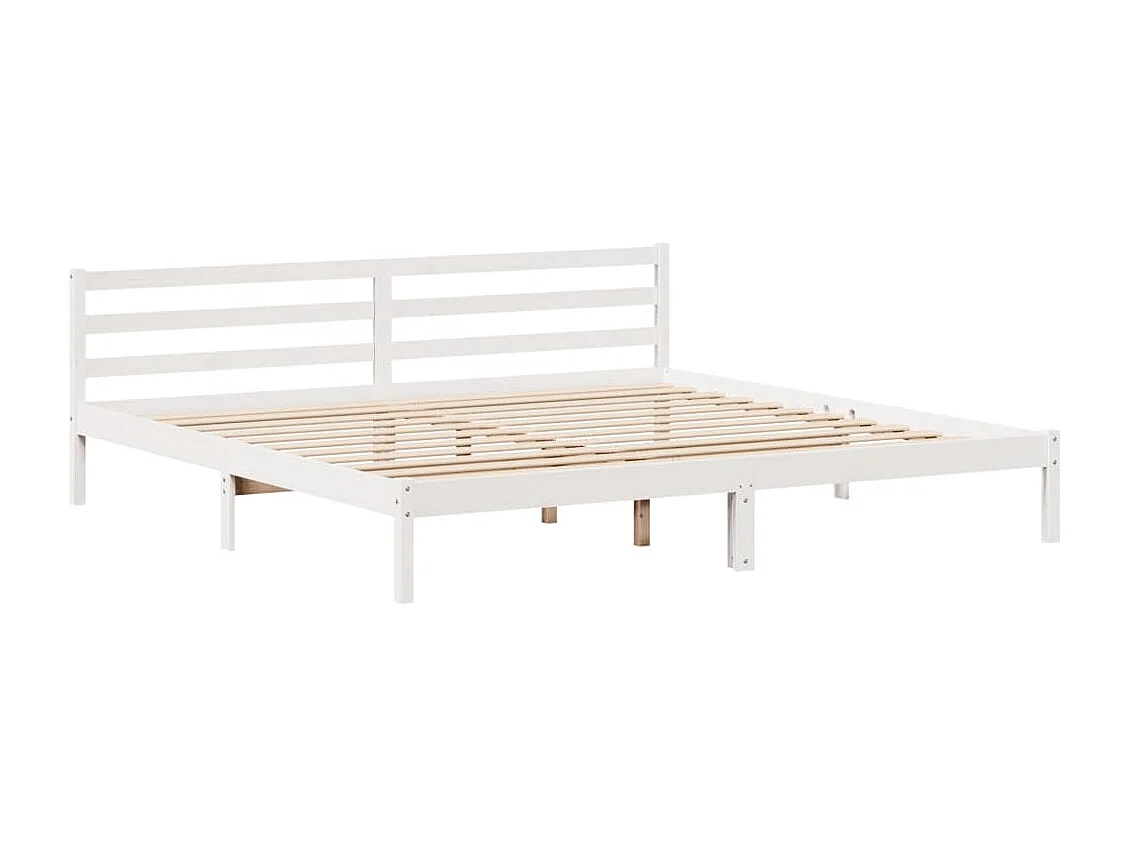 Cama com estante sem colchão 180x200 cm pinho maciço branco