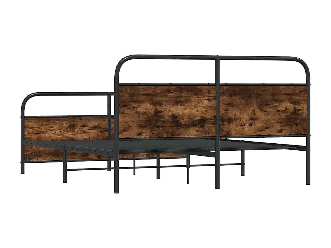 Estructura de cama sin colchón metal roble ahumado 200x200 cm