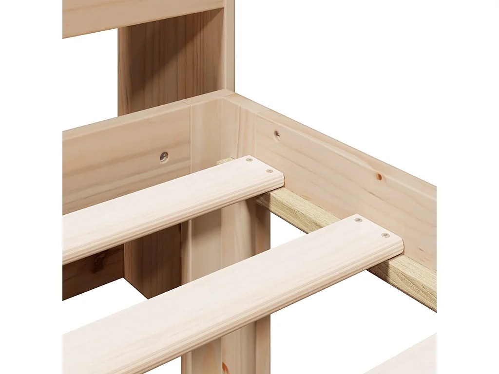 Lit bibliothèque sans matelas 90x190 cm bois de pin massif