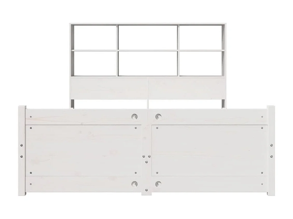 Cama com estante sem colchão 120x200 cm pinho maciço branco