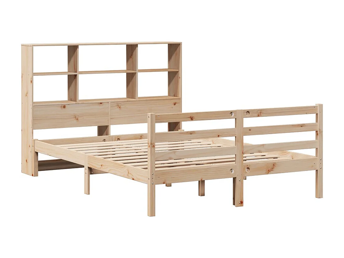 Cama com estante sem colchão 140x200 cm pinho maciço
