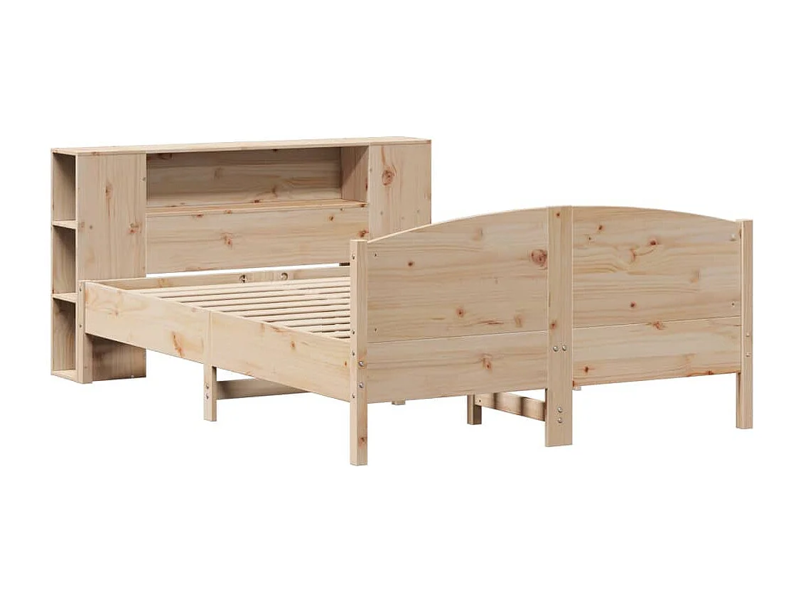 Cama con estantería sin colchón madera maciza de pino 120x190cm