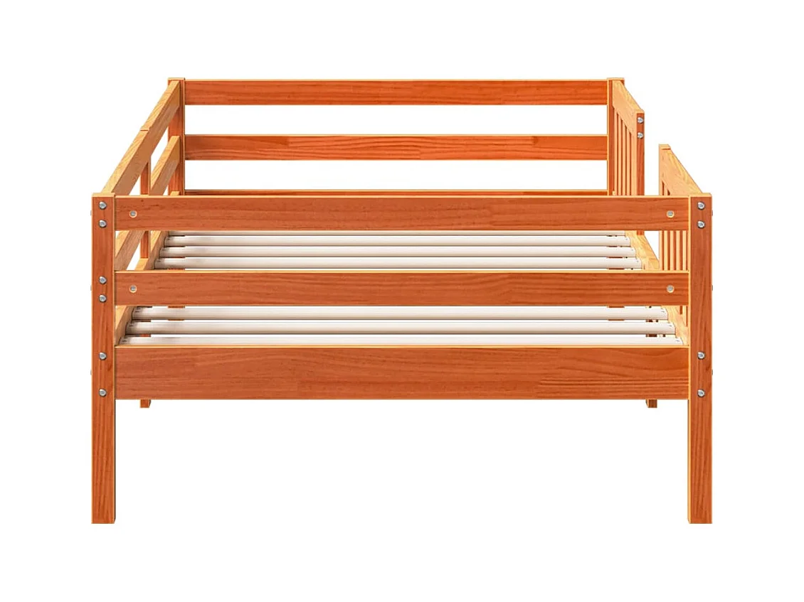 Cadre de lit cire marron 100x200 cm bois de pin massif