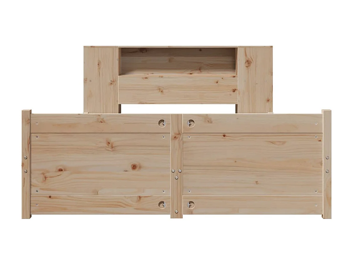 Lit bibliothèque sans matelas 150x200 cm bois massif de pin