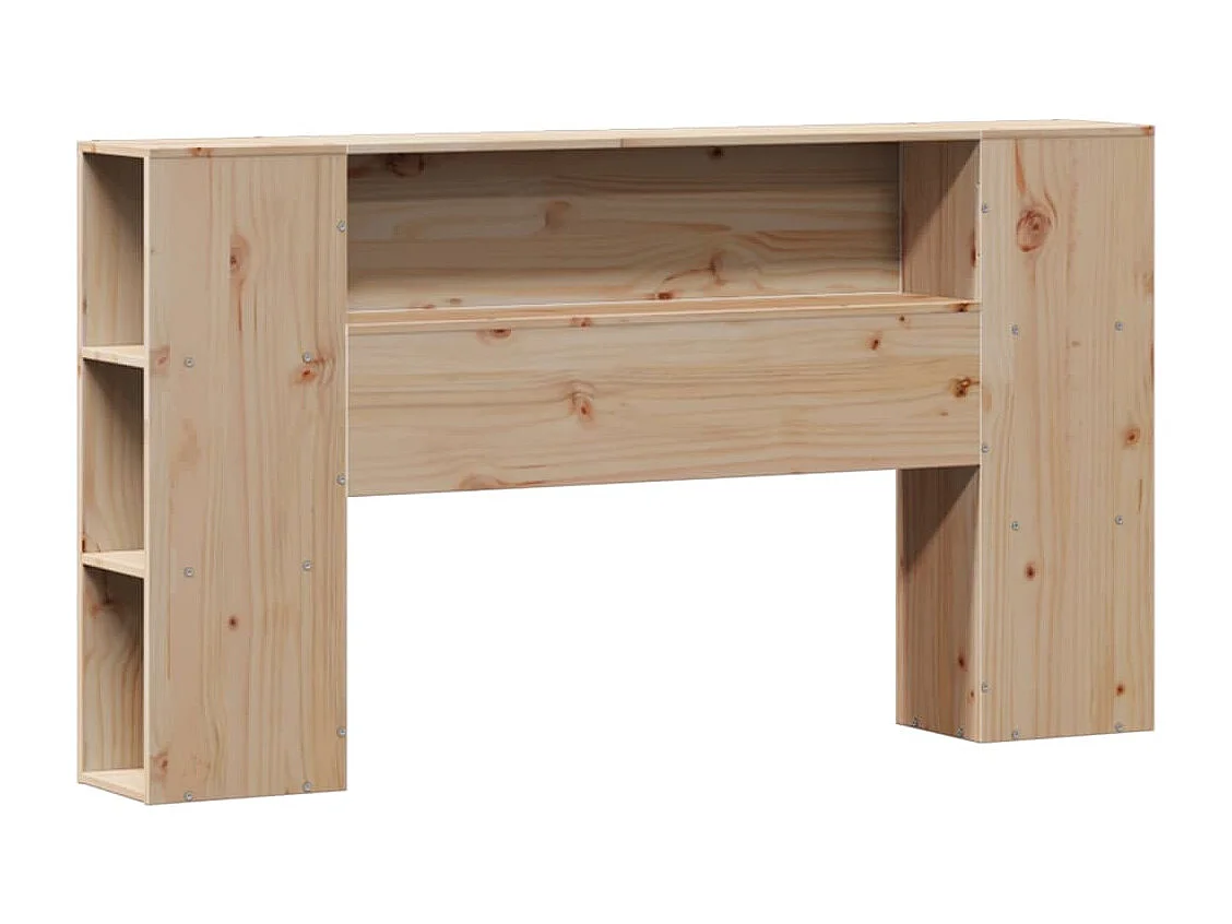 Lit bibliothèque sans matelas 150x200 cm bois massif de pin