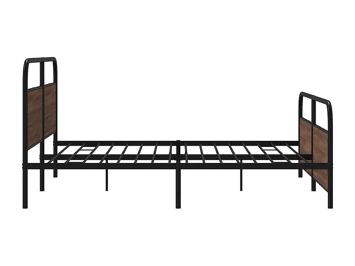 Estructura de cama sin colchón metal roble marrón 200x200 cm