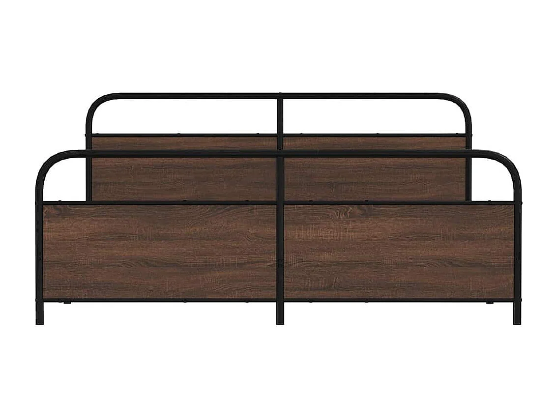 Estrutura cama sem colchão 200x200cm metal carvalho castanho