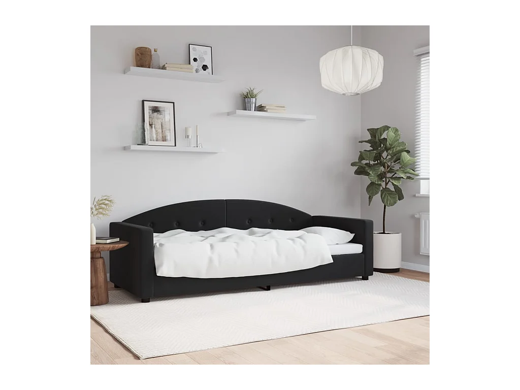 Lit de repos noir 80x200 cm velours