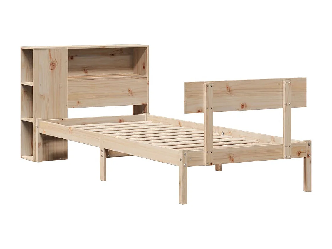 Cama com estante sem colchão 90x200 cm pinho maciço