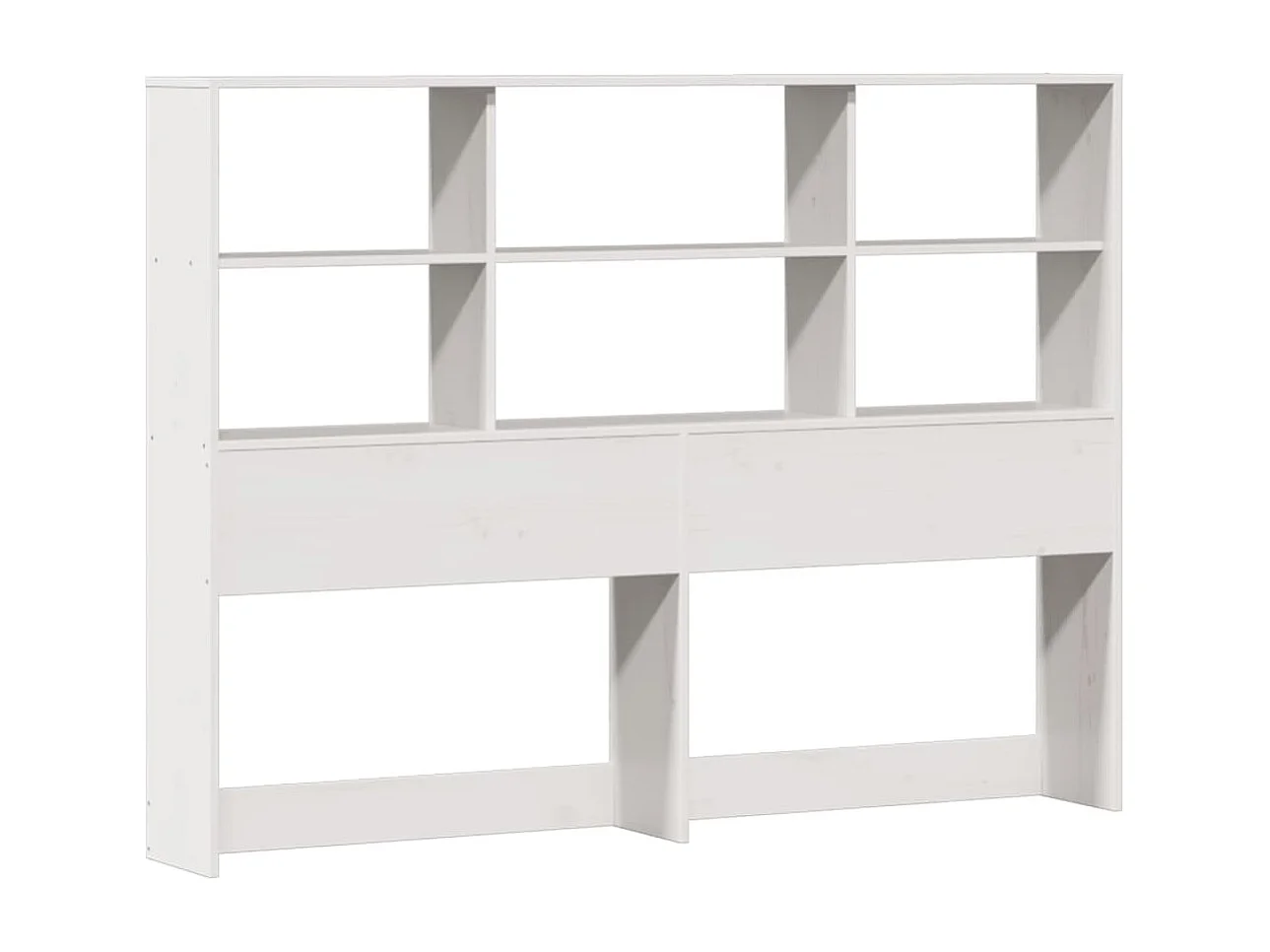 Cama con estantería sin colchón madera maciza blanca 140x200 cm