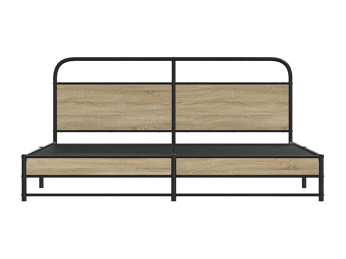 Estructura de cama sin colchón metal roble ahumado 193x203 cm