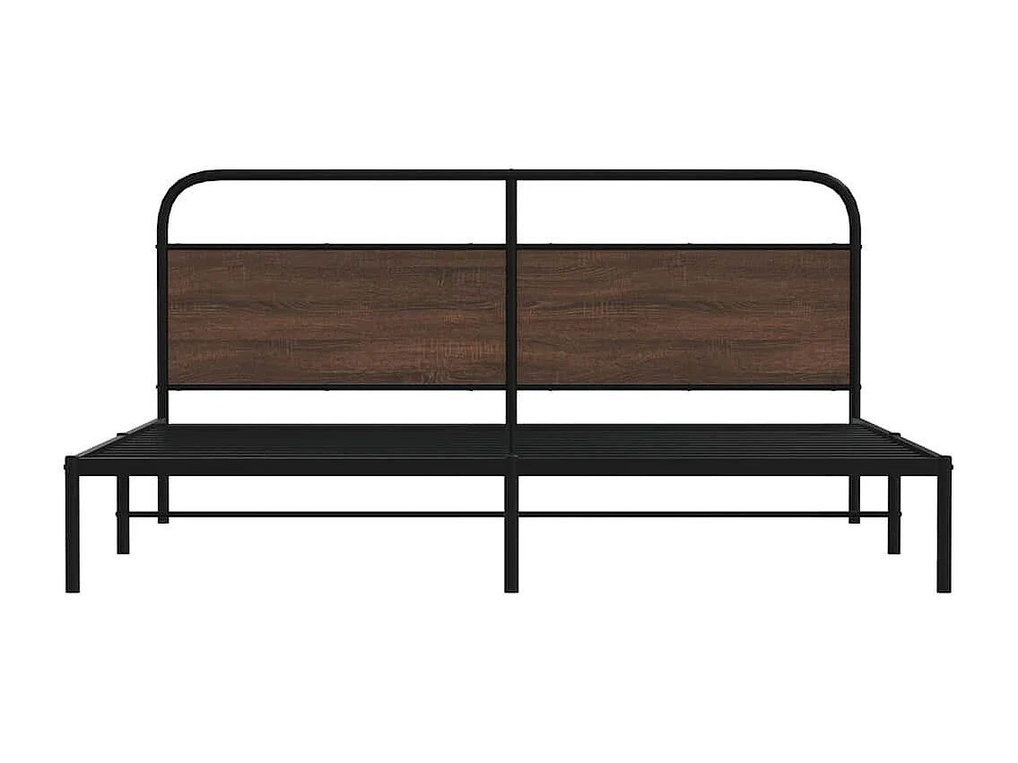 Estrutura cama sem colchão 200x200cm metal carvalho castanho