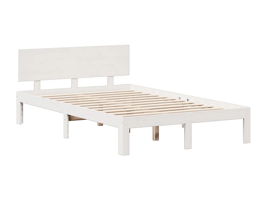Cama com estante sem colchão 135x190 cm pinho maciço branco
