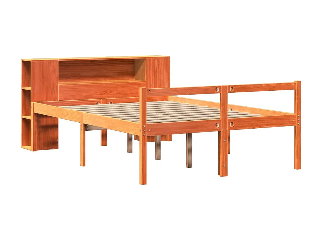 Cama com estante sem colchão 135x190 cm madeira maciça